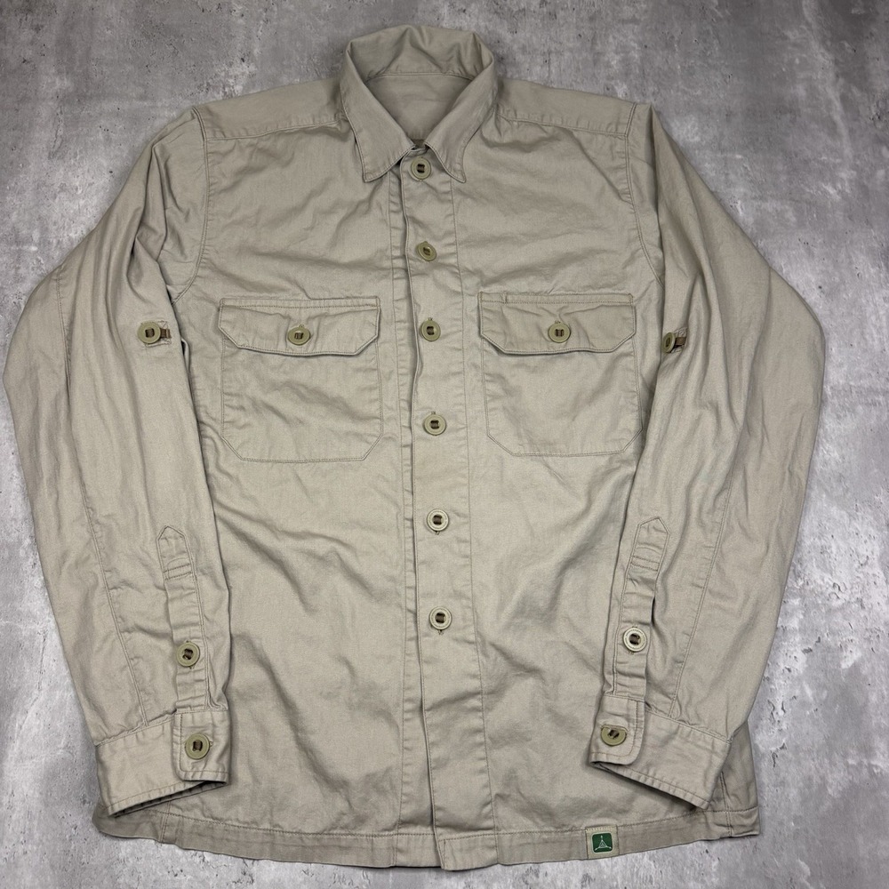 Triple Aught Design TAD Overland Shirt Long Sleeve Button Medium Mens Beige USA